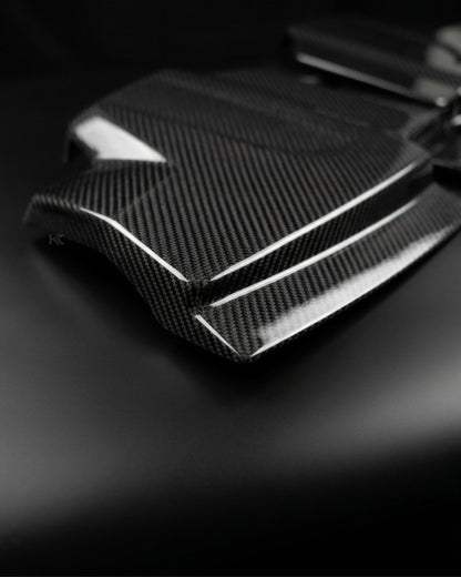 K2 Industries Audi R8 V10 4S Dry Carbon Fiber Engine Bay Cover Kit – 3 Piece Set (2017–2023)