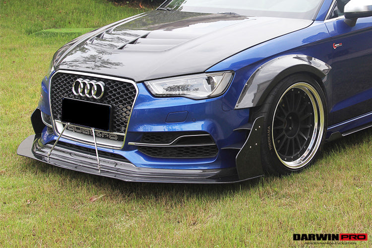 DarwinPRO 2013-2016 Audi S3 & A3 Sline 8V.1 Sedan and Sportback BKSS Style Front Lip with Under Board