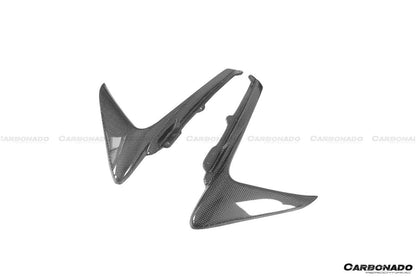 Carbonado 2018-2022 Ferrari 488 Pista OEM estilo fibra de carbono parachoques delantero ventilación Canards