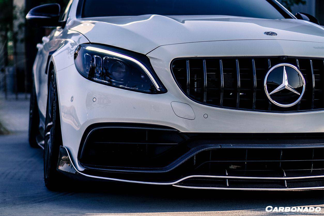 Parachoques delantero de fibra de carbono para Mercedes Benz W205 C63 S AMG Sedán Coupé Carbonado 2015-2021
