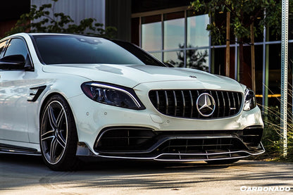 Parachoques delantero de fibra de carbono para Mercedes Benz W205 C63 S AMG Sedán Coupé Carbonado 2015-2021