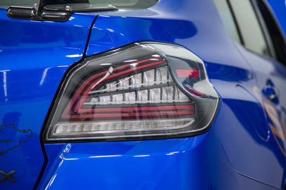 Luces traseras CR con especificaciones OLM (lente transparente, base negra) - Subaru WRX y STI 2015-2021