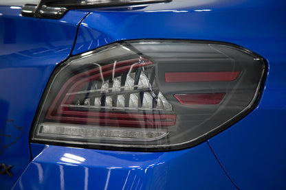 Luces traseras CR con especificaciones OLM (lente transparente, base negra) - Subaru WRX y STI 2015-2021