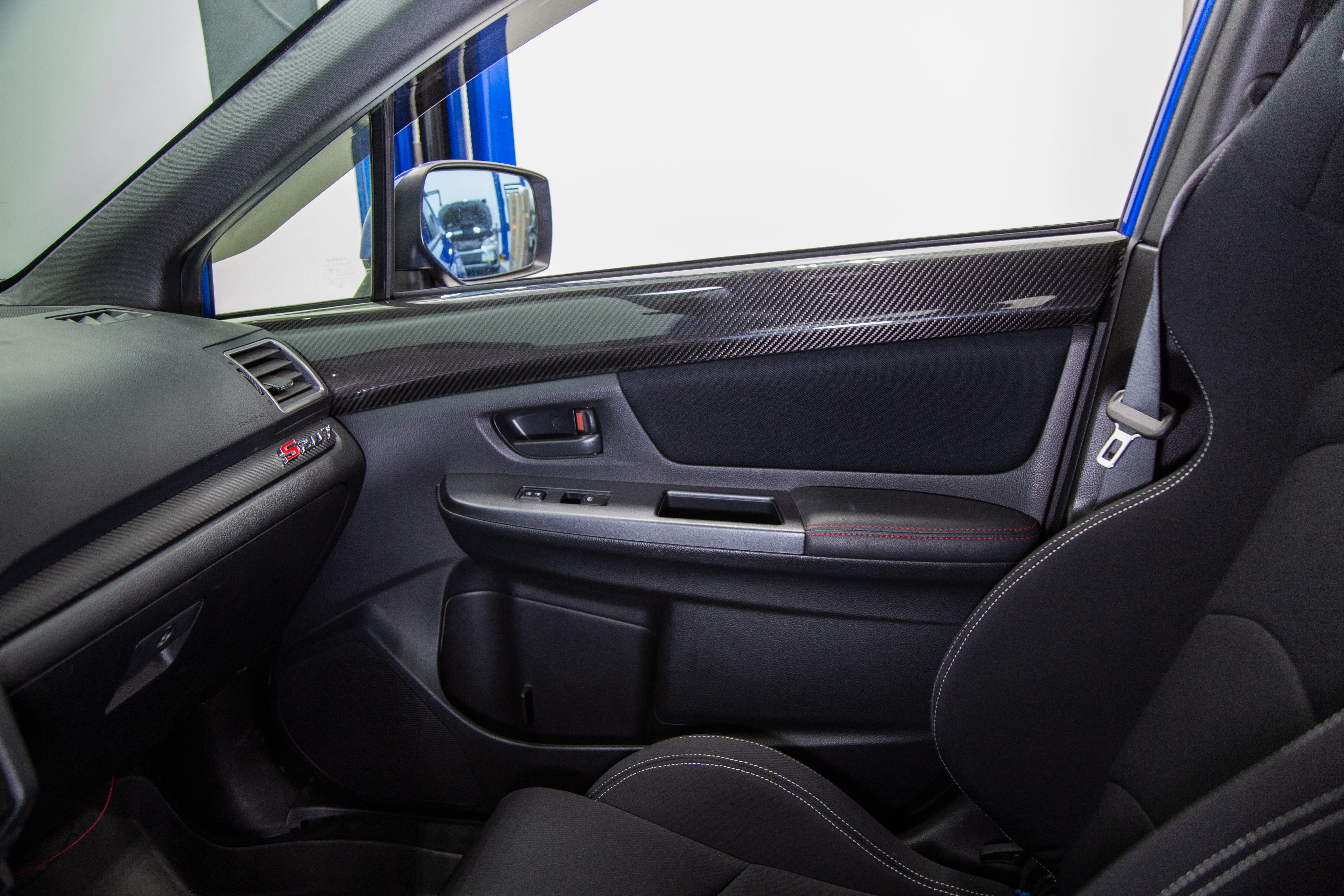 OLM LE Dry Carbon Front Door Trim Upper Panels - 15+ WRX / STI