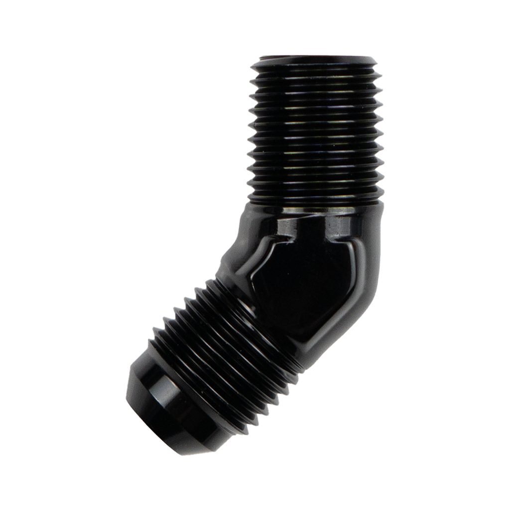 -8 AN to 3/4" NPT 45 Degree Elbow Adapter