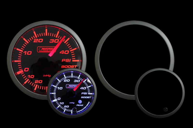 Manómetro eléctrico Prosport Premium de 2-1/16" color ámbar/blanco, 45 PSI