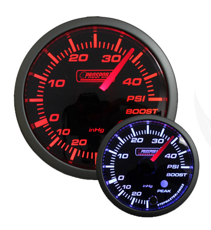 Manómetro eléctrico Prosport Premium de 2-1/16" color ámbar/blanco, 45 PSI