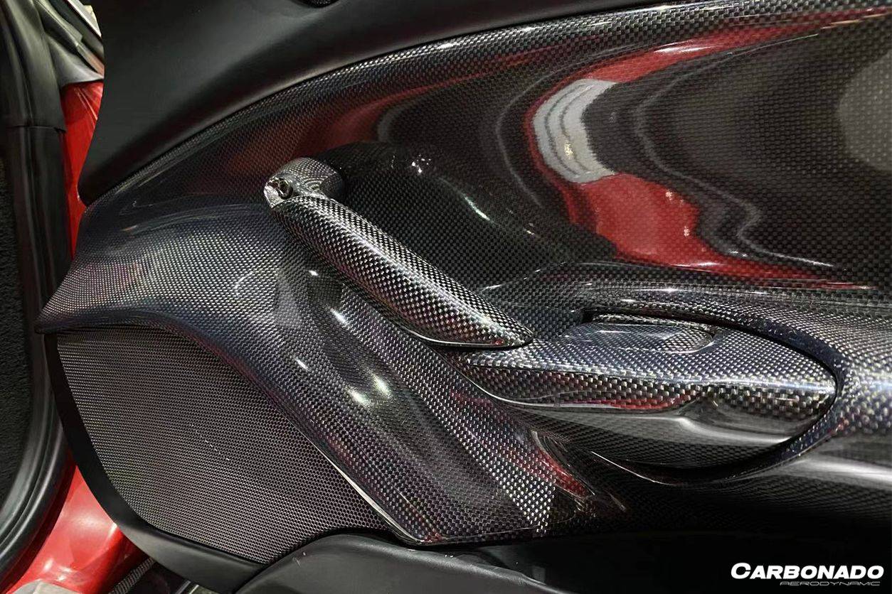 Carbonado 2015-2020 Ferrari 488 GTB Spider OE Style Carbon Fiber Door Handle Interior