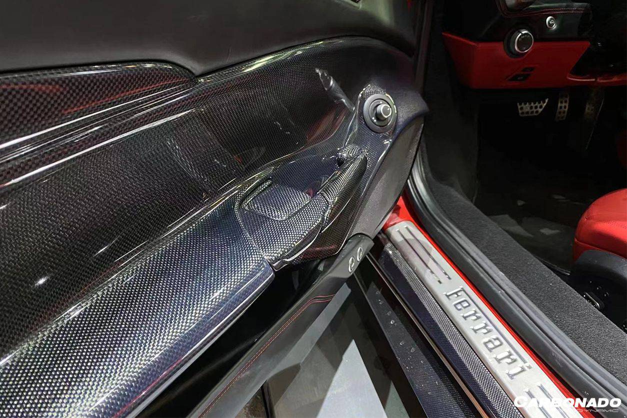 Carbonado 2015-2020 Ferrari 488 GTB Spider OE Style Carbon Fiber Door Handle Interior