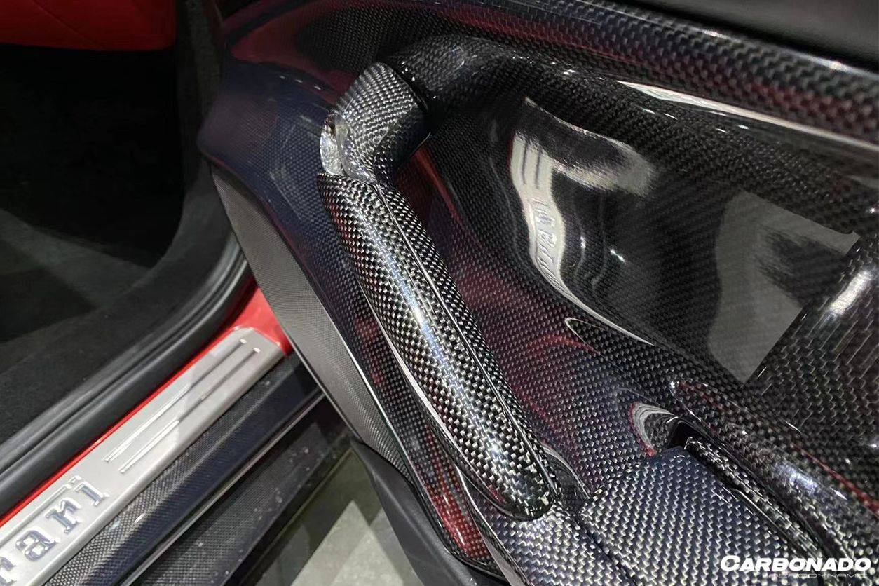 Carbonado 2015-2020 Ferrari 488 GTB Spider OE Style Carbon Fiber Door Handle Interior