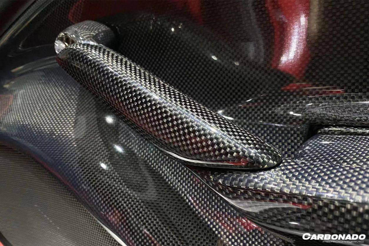 Carbonado 2015-2020 Ferrari 488 GTB Spider OE Style Carbon Fiber Door Handle Interior