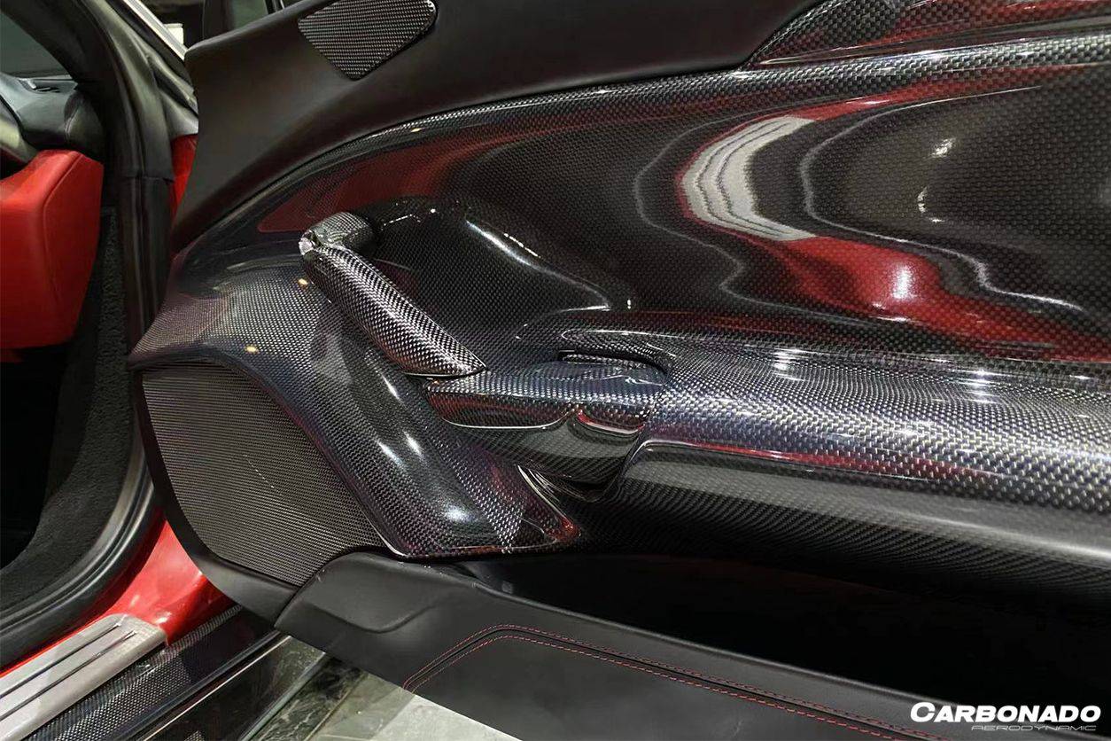Carbonado 2015-2020 Ferrari 488 GTB Spider OE Style Carbon Fiber Door Handle Interior