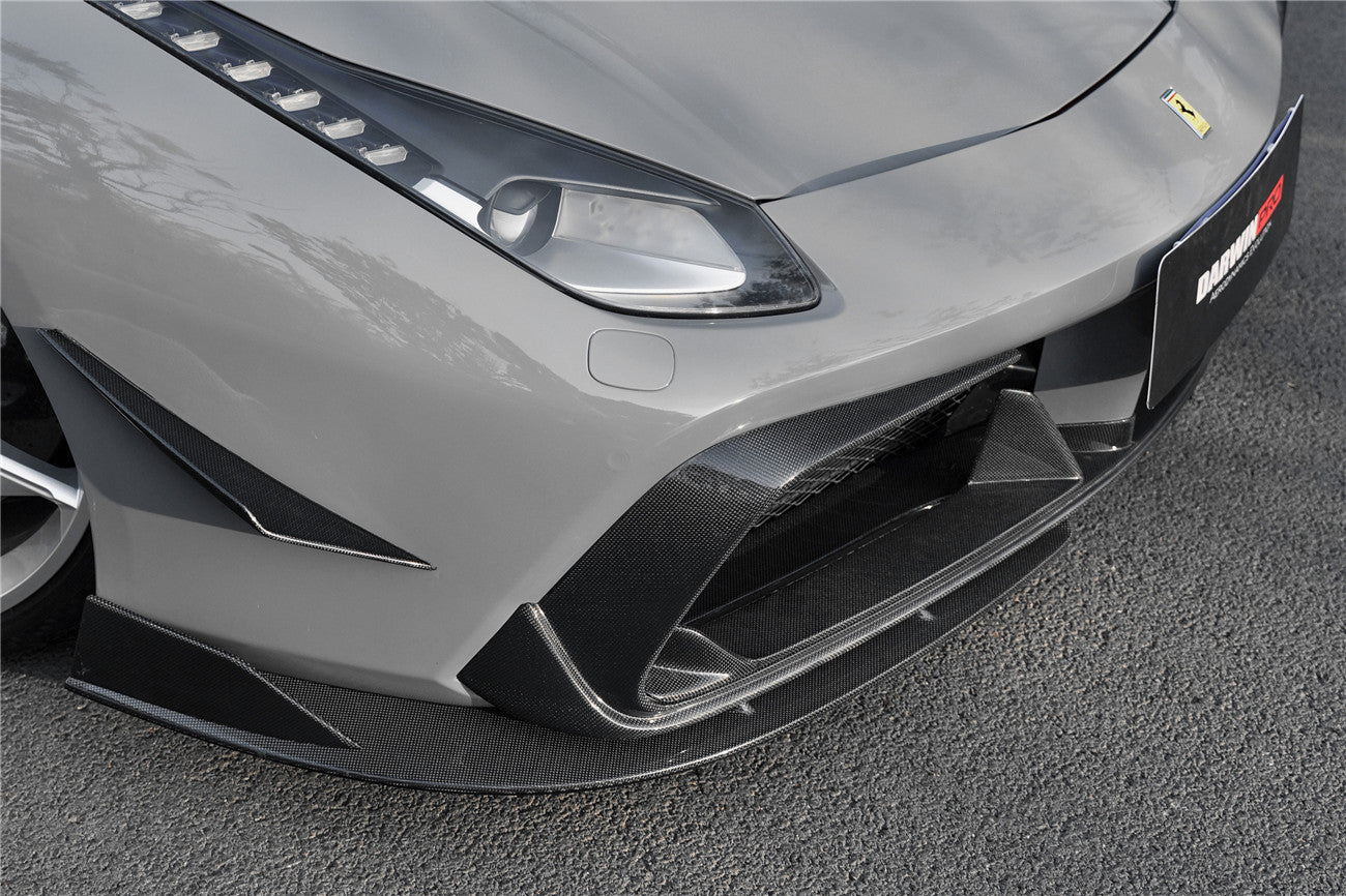 DarwinPRO 2015-2020 Ferrari 488 GTB & Spider iMP-Performance Carbon Fiber Front Bumper Canards