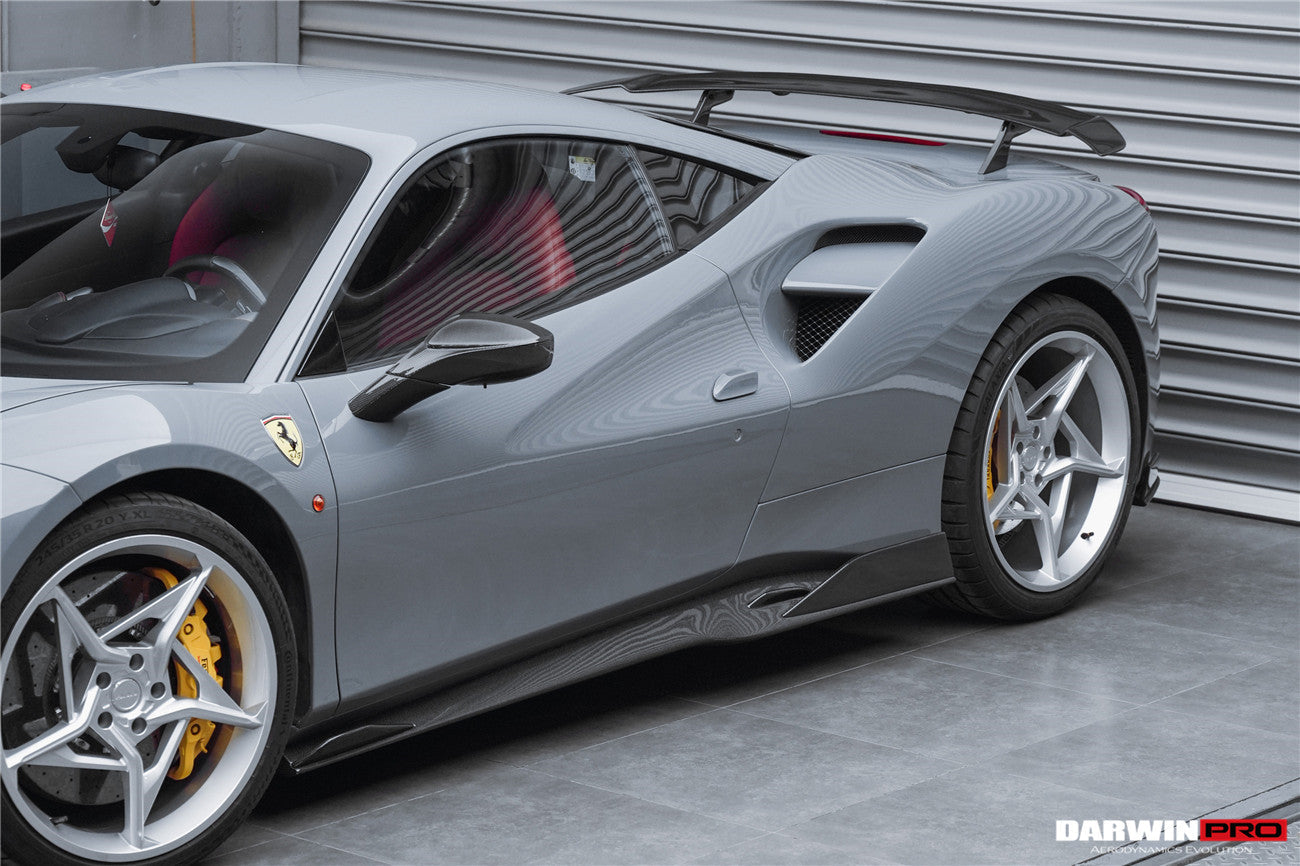 DarwinPRO 2015-2020 Ferrari 488 GTB & Spider iMP-Performance Carbon Fiber Side Skirts Under Board