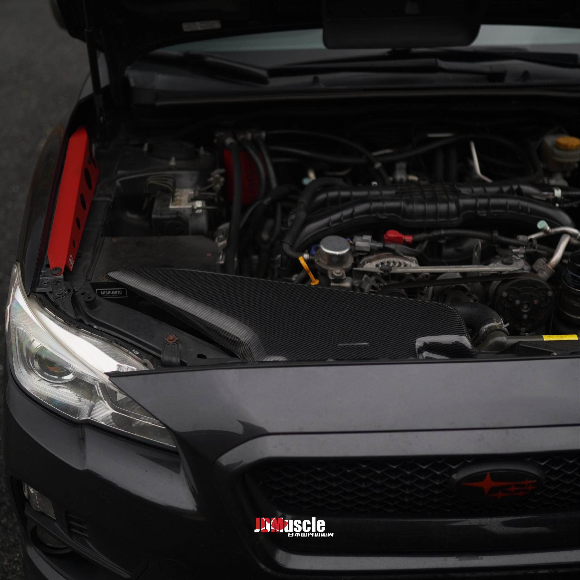 Cubierta de entrada de fibra de carbono JDMuscle Tanso v2 (Subaru WRX/STI 2015+)
