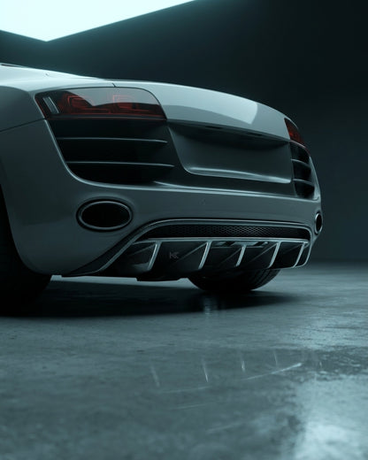 K2 Industries Audi R8 GT V8 / V10 Coupe 2-Door Carbon Fiber Rear Bumper Diffuser 2010 - 2015