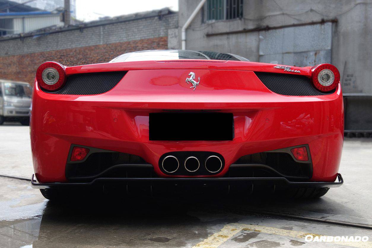 Carbonado 2010-2015 Ferrari 458 Coupe Spider AV Style Carbon Fiber Rear Lip Diffuser