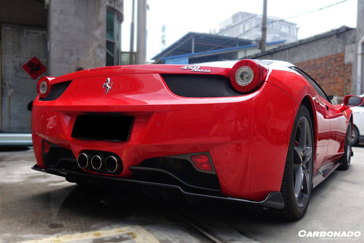 Carbonado 2010-2015 Ferrari 458 Coupe Spider AV Style Carbon Fiber Rear Lip Diffuser