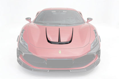 Molduras de ventilación del capó delantero de fibra de carbono estilo autoclave Ferrari F8 MSY Carbonado 2019-2024