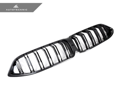 Parrilla delantera de doble lama de carbono seco AutoTecknic - Serie 8 G14/G15/G16