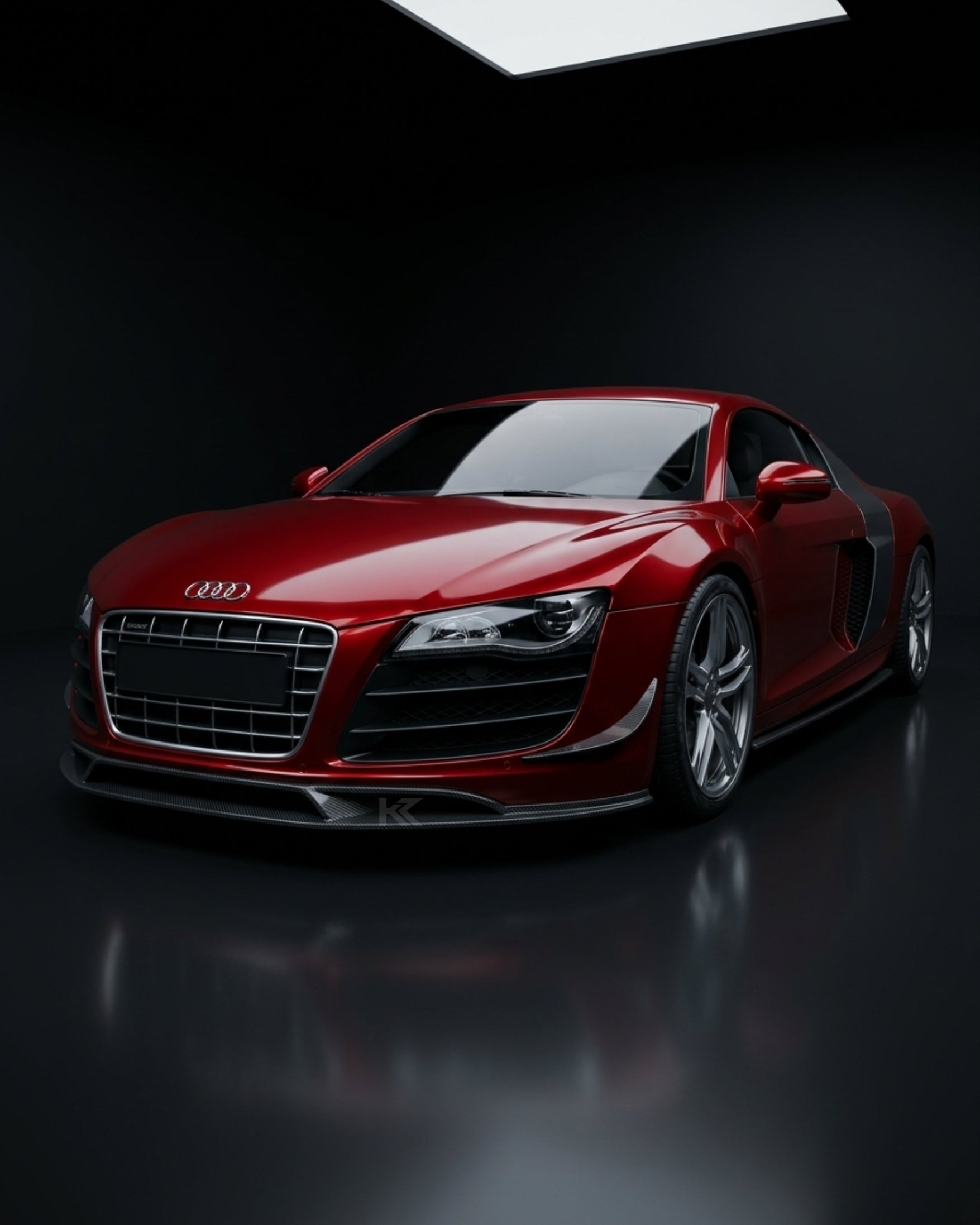 K2 Industries Audi R8 V8 / V10 / GT Carbon Fiber Front Lip Spoiler 2008 - 2015