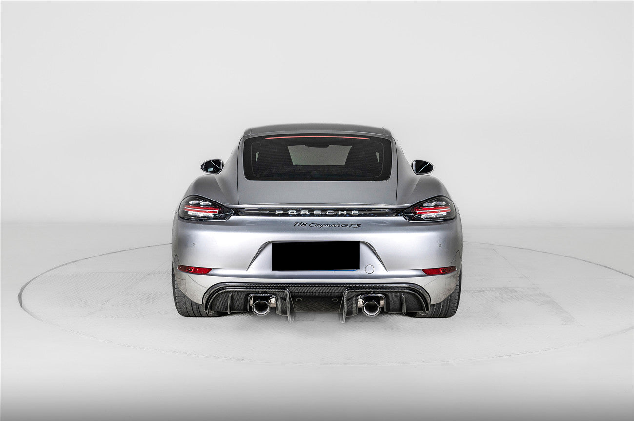 Carbonado 2017-2025 Porsche 718 Cayman Boxster GT4 Style Dry Carbon Fiber Rear Diffuser Lip