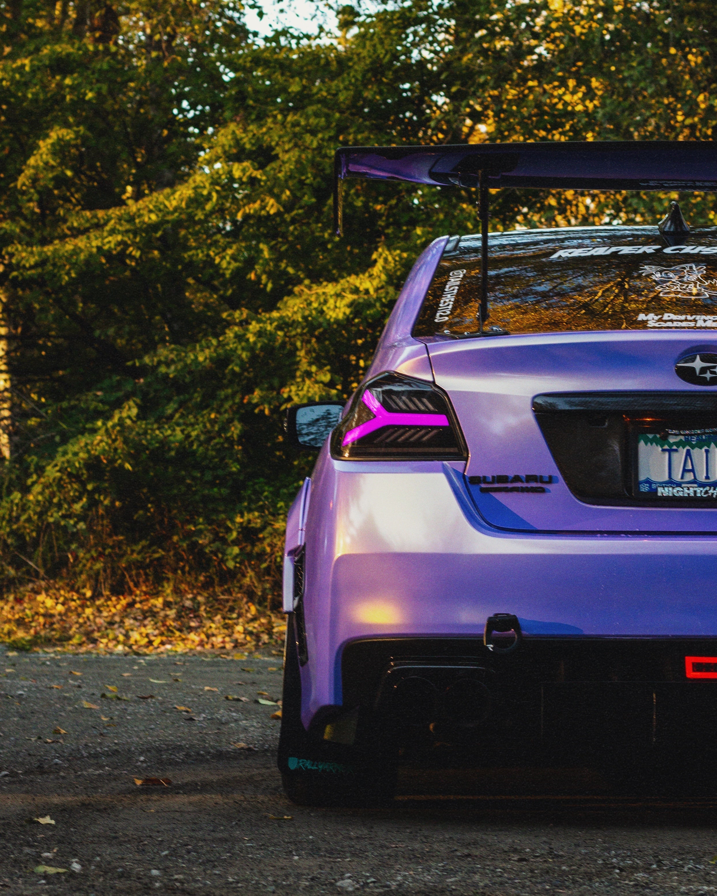 Luces traseras LED OLM Y-Spec (lente ahumada, óptica blanca con RGB) - WRX/STI 2015-2021
