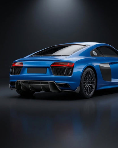 K2 Industries Audi R8 V10 Coupe 4S Gen 2 Dry Carbon Fiber Custom-Style Rear Bumper Lip Diffuser 2016 - 2018