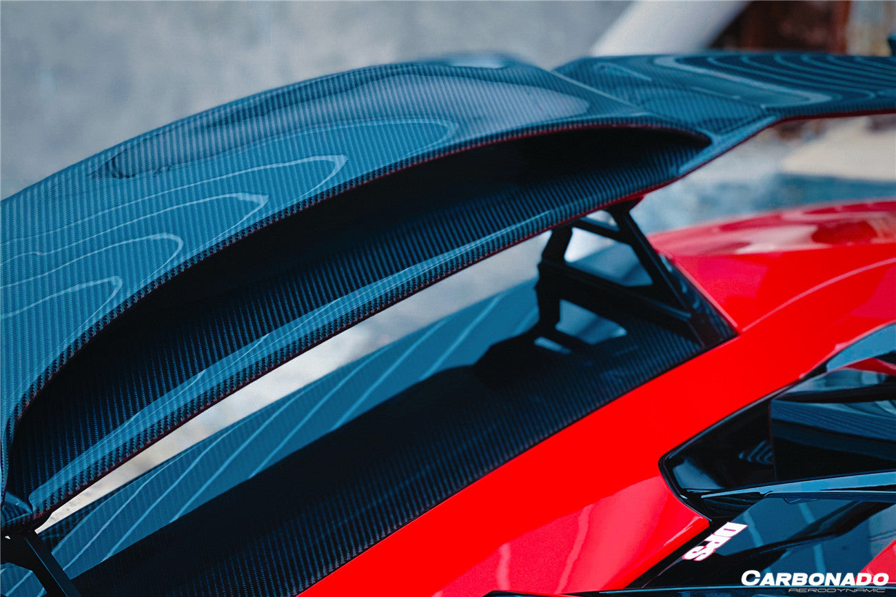 Carbonado 2015-2025 Lamborghini Huracan LP610  LP580  Evo  Tecnica MD Style Carbon Fiber Trunk Spoiler with Base
