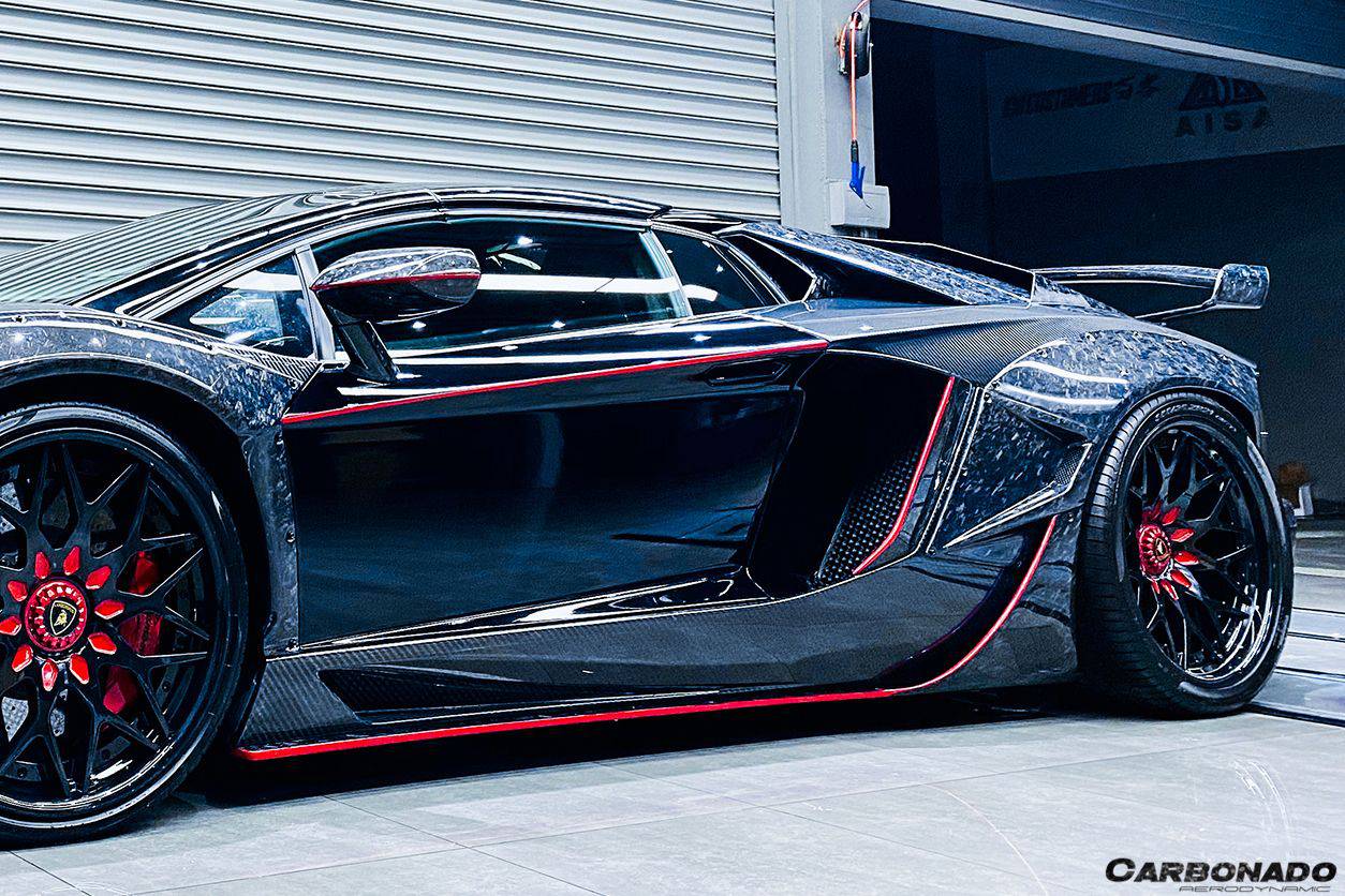 Reemplazo de cubierta de espejo de fibra de carbono seca estilo OEM para Lamborghini Aventador Carbonado 2011-2021 | LP700, LP720, LP750, Coupé, Roadster