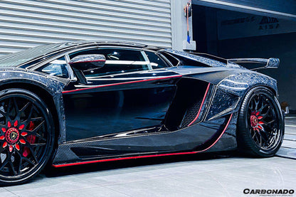 Reemplazo de cubierta de espejo de fibra de carbono seca estilo OEM para Lamborghini Aventador Carbonado 2011-2021 | LP700, LP720, LP750, Coupé, Roadster