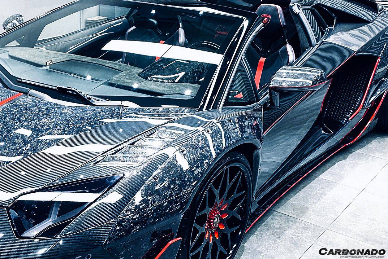 Reemplazo de cubierta de espejo de fibra de carbono seca estilo OEM para Lamborghini Aventador Carbonado 2011-2021 | LP700, LP720, LP750, Coupé, Roadster