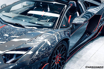 Reemplazo de cubierta de espejo de fibra de carbono seca estilo OEM para Lamborghini Aventador Carbonado 2011-2021 | LP700, LP720, LP750, Coupé, Roadster