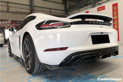 Carbonado 2017-2025 Porsche 718 Cayman Boxster AM Style Carbon Fiber Rear Lip