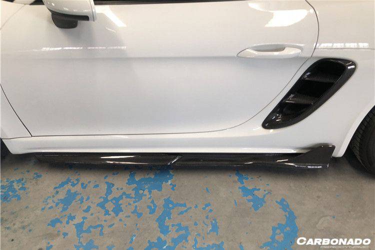 Carbonado 2017-2025 Porsche 718 Cayman Boxster AM Style Carbon Fiber Side Skirts
