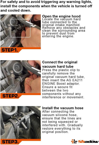 Adaptador de manómetro de presión Shadow Boost para Audi y VW Boost Vacuum Tap