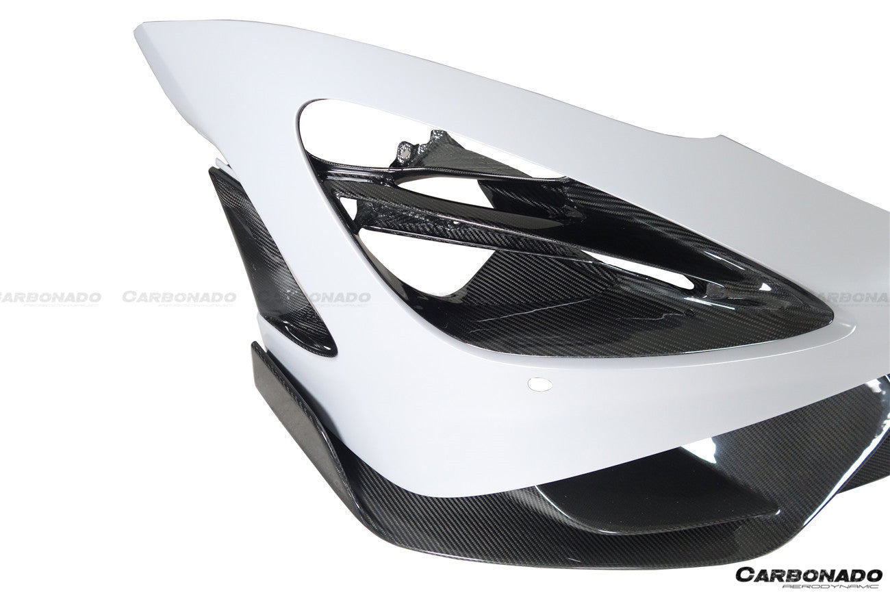 Carbonado 2017-2022 McLaren 720S 765LT-Style Dry Part Carbon Fiber Front Bumper