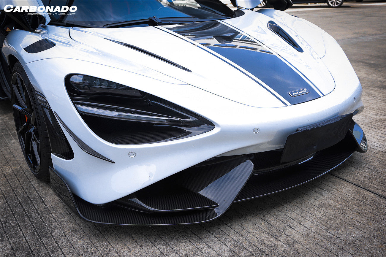 Carbonado 2017-2022 McLaren 720S 765LT-Style Dry Part Carbon Fiber Front Bumper