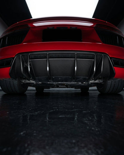 K2 Industries Audi R8 V10 Coupe 4S Gen 2 Dry Carbon Fiber Custom-Style Rear Bumper Lip Diffuser 2016 - 2018