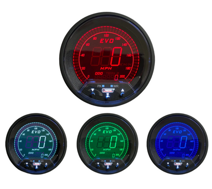 Prosport 3-3/8" Premium EVO Series Speedometer With Peak/Warning