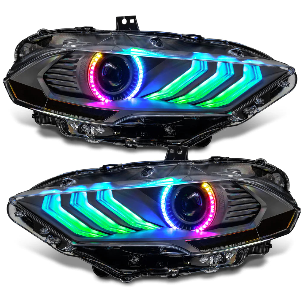 Oracle Lighting Dynamic ColorSHIFT LED Headlights - Black Series (18-23 Ford Mustang)