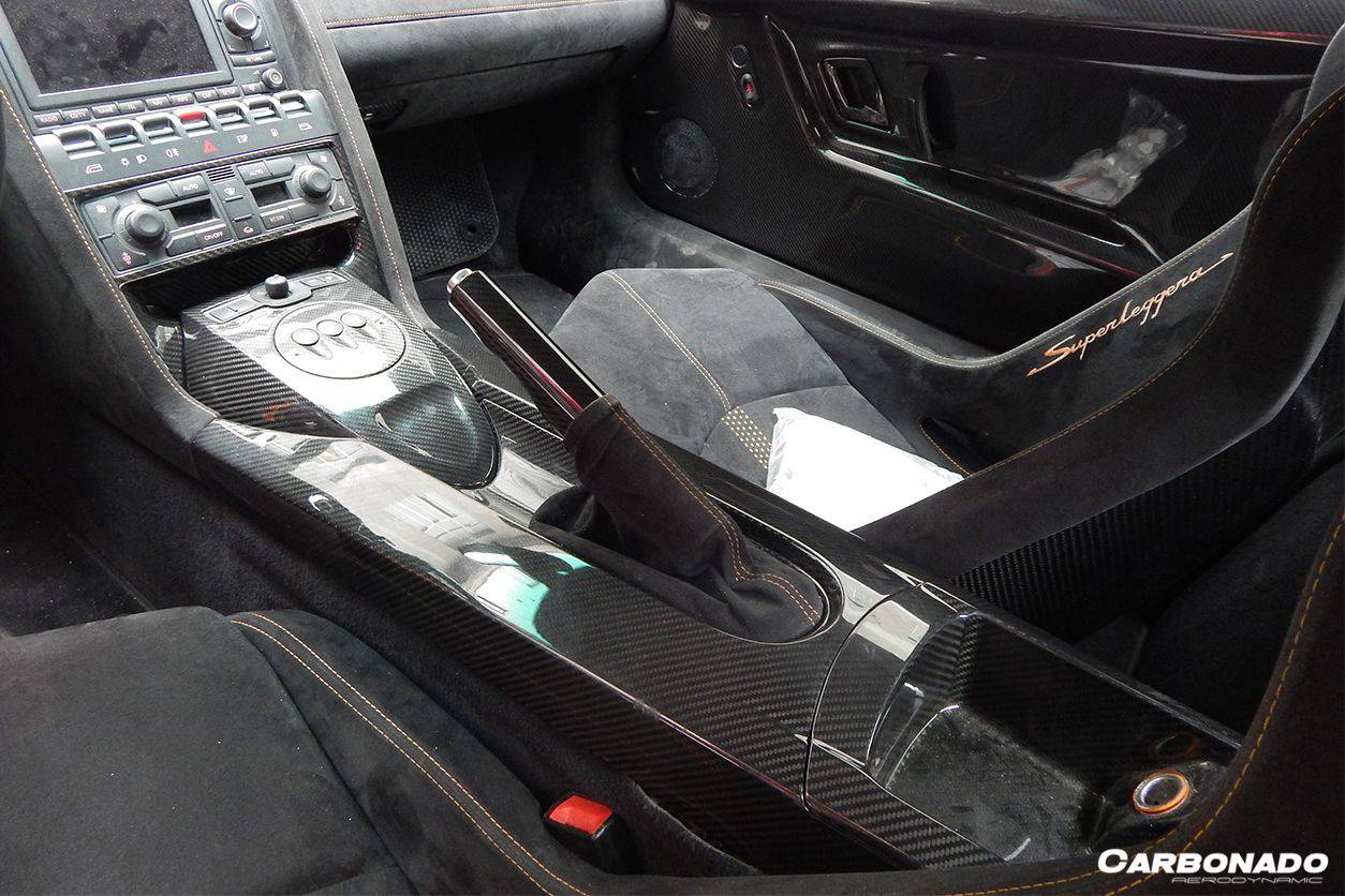 Consola de cambio de marchas central de fibra de carbono estilo OEM Lamborghini Gallardo Carbonado 2004-2014