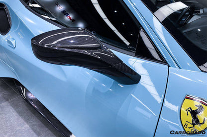 Reemplazo de espejo retrovisor de fibra de carbono estilo OE para Ferrari 488 GTB Spyder Carbonado 2015-2020