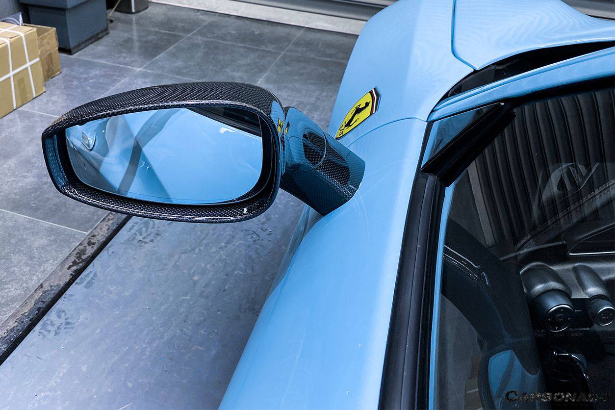 Reemplazo de espejo retrovisor de fibra de carbono estilo OE para Ferrari 488 GTB Spyder Carbonado 2015-2020