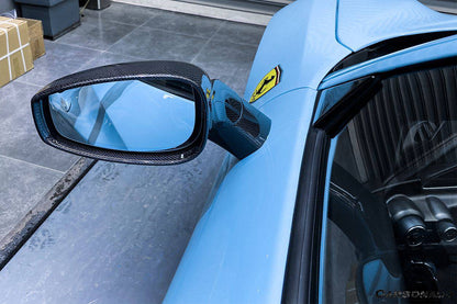 Reemplazo de espejo retrovisor de fibra de carbono estilo OE para Ferrari 488 GTB Spyder Carbonado 2015-2020