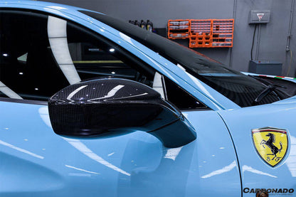 Reemplazo de espejo retrovisor de fibra de carbono estilo OE para Ferrari 488 GTB Spyder Carbonado 2015-2020