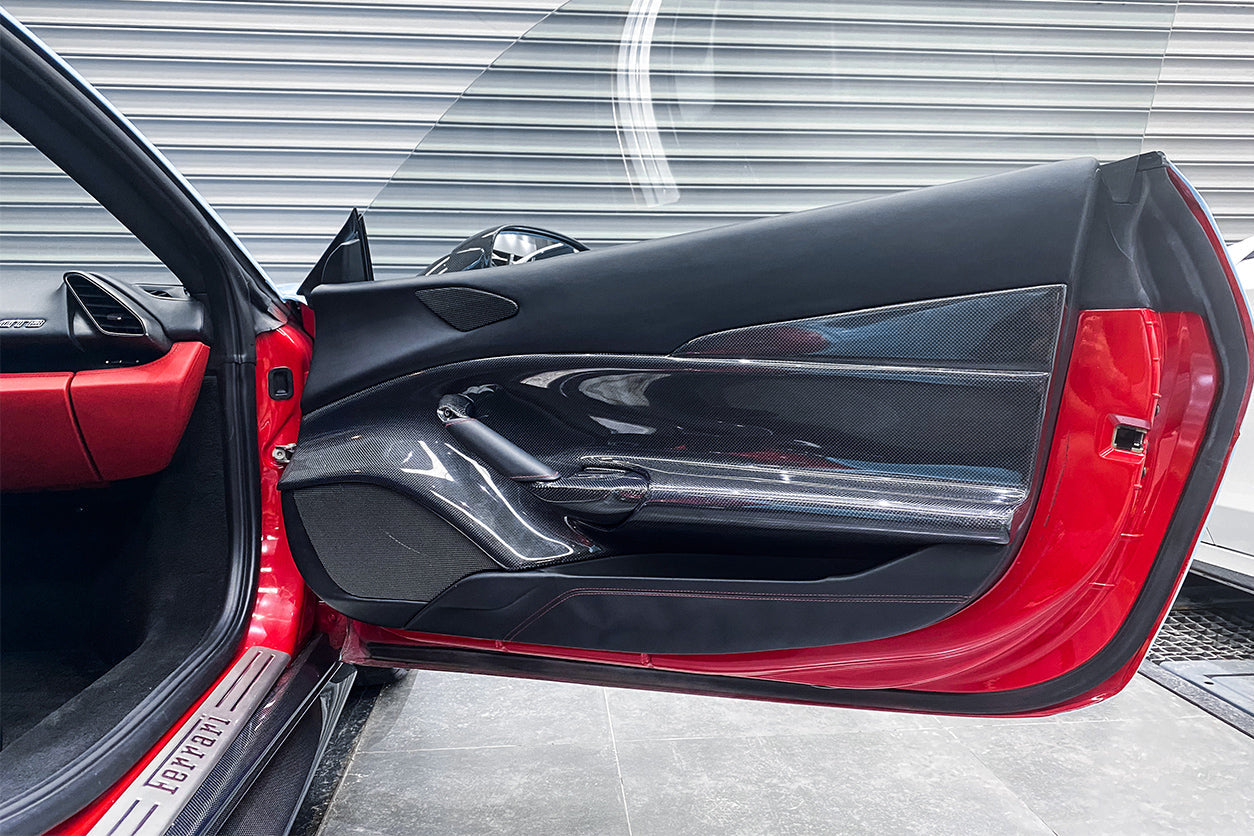Carbonado 2015-2020 Ferrari 488 GTB Spider Carbon Fiber Door Panel Interior
