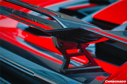 Carbonado 2015-2025 Lamborghini Huracan LP610  LP580  Evo  Tecnica MD Style Carbon Fiber Trunk Spoiler with Base