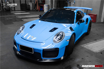 DarwinPRO 2013-2019 Porsche 911 991 Turbo S GT2RS Style Partial Carbon Fiber Front Bumper and Fender