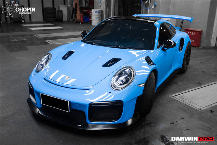DarwinPRO 2013-2019 Porsche 911 991 Turbo S GT2RS Style Partial Carbon Fiber Front Bumper and Fender